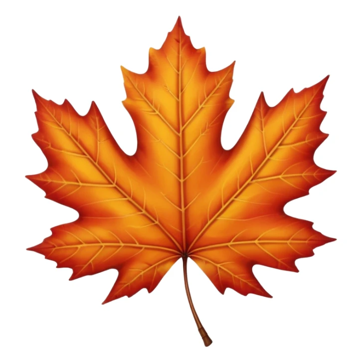 realistic single maple leaf, vibrant autumn colors, isolated on white background, high detail, soft natural lighting, no text, no watermark --ar 1:1 --v 6
 sticker