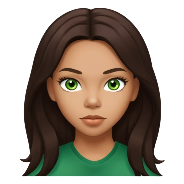 Kiely Williams with long dark brown hair, green eyes  sticker