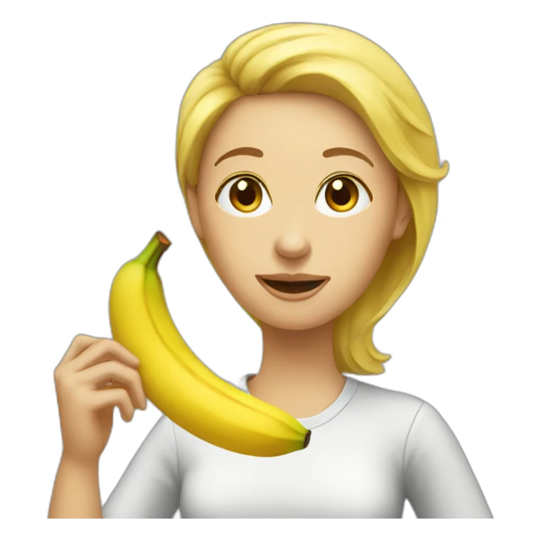 Profile of a Woman eating banana sticker