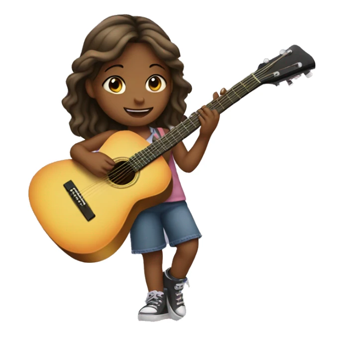 Little girl playing guitar sticker