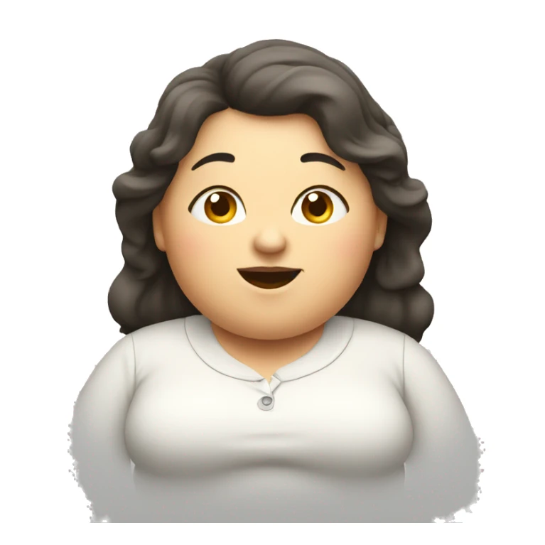 fat woman happy sticker