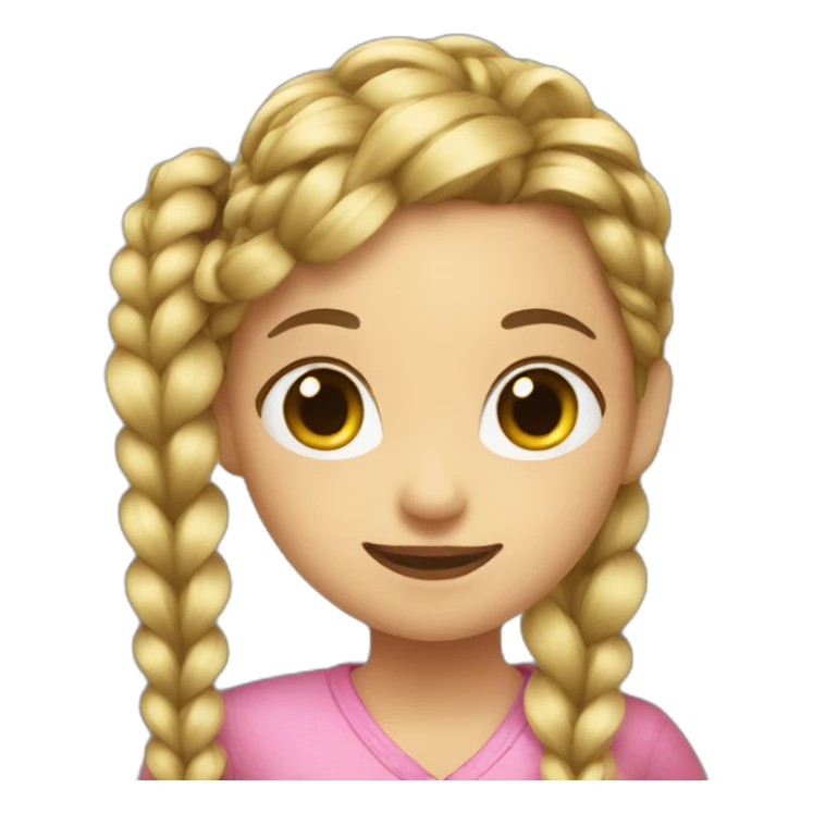 girl braiding hair sticker