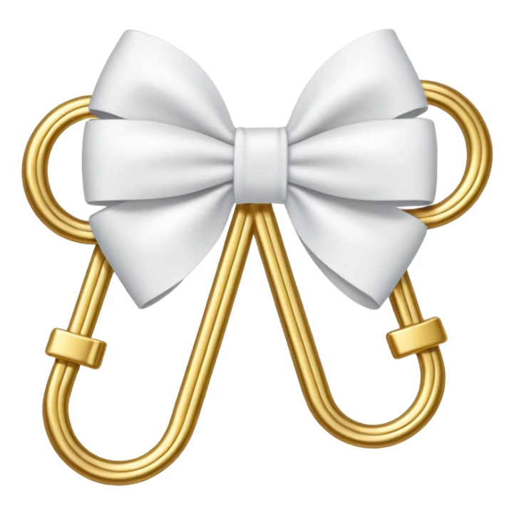 one gold paper clip with a white bow in the middle sticker
