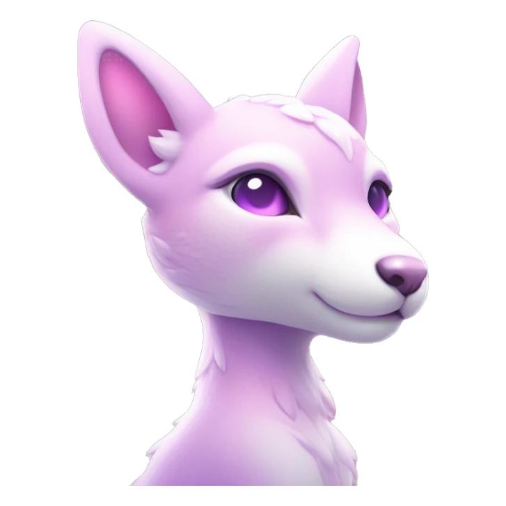 Kawaii colorful bright light pastel lilac-pink-white-gradient fantasy ethereal anthro fursona animal creature sticker