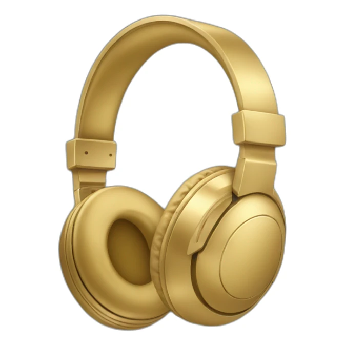 wireless all gold headphones icon style sticker