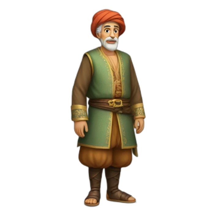 An old and mascular Man in Ottoman full body sticker