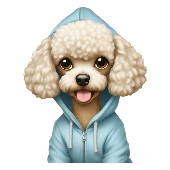 Toy poodle with hoodie sticker