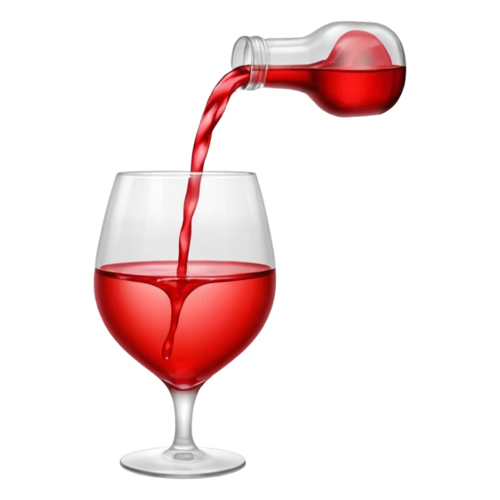 Pouring red colour water in heart shape glass sticker