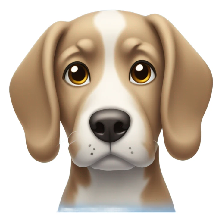 Dog with one floppy ear under the blue sky  sticker