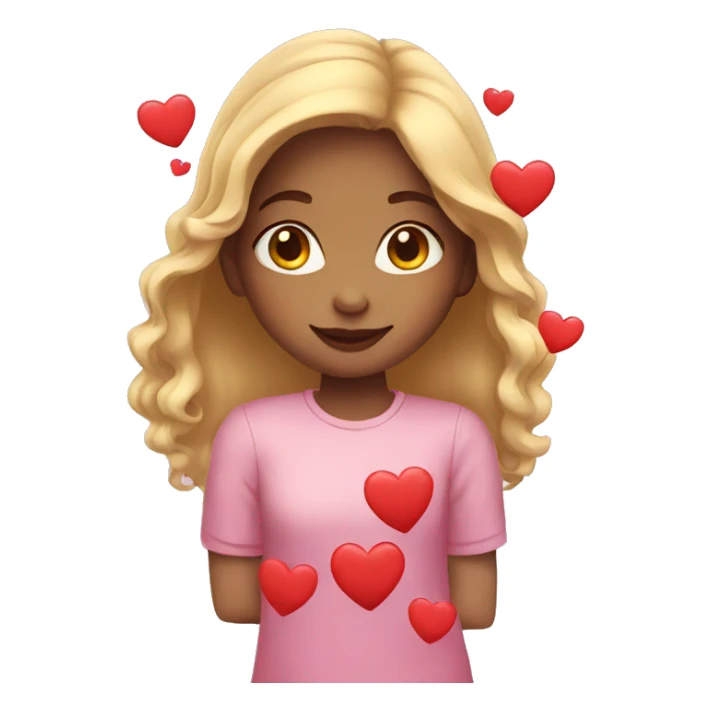 girl with hearts sticker