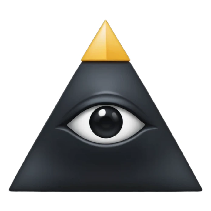 pyramide noir avec un oeil au centre et des taches noir sur toutes les extrémités comme un brouillard noir sticker