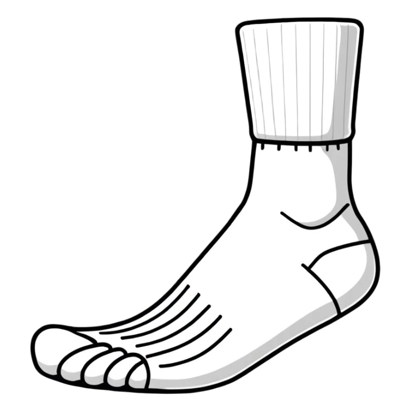 smelly white sock on foot, sole view, stinky sticker
