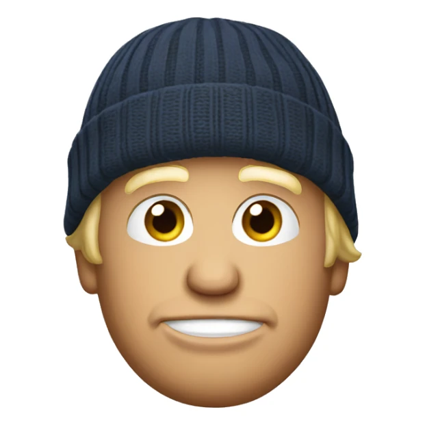 Donald trump with a beanie sticker