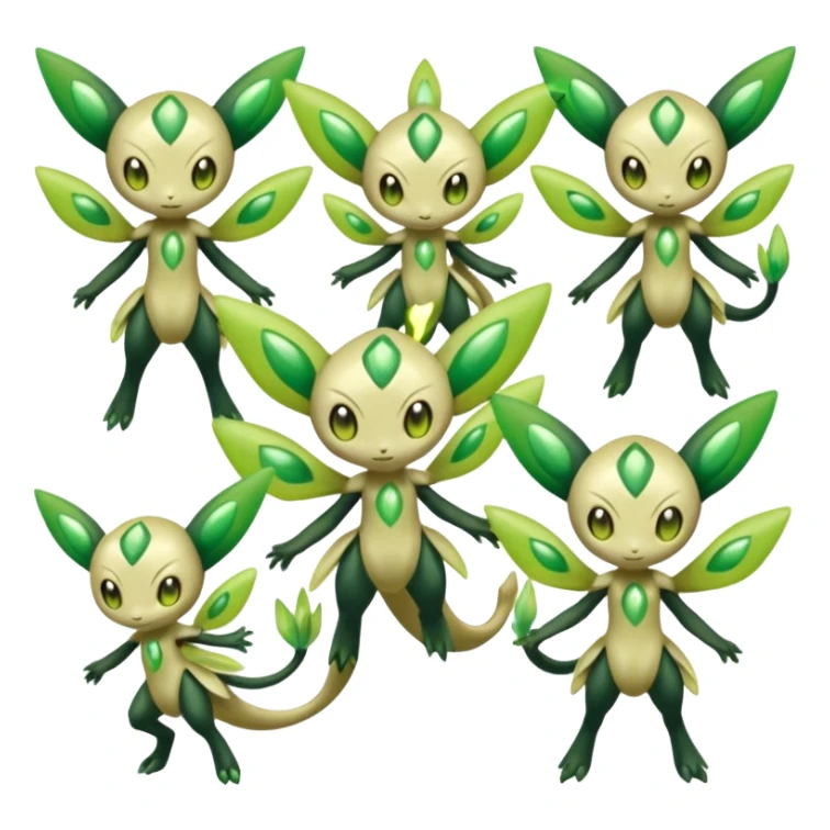 Meloetta-Celebi-Zygarde-Electrike-Fakémon-fusion, full body sticker