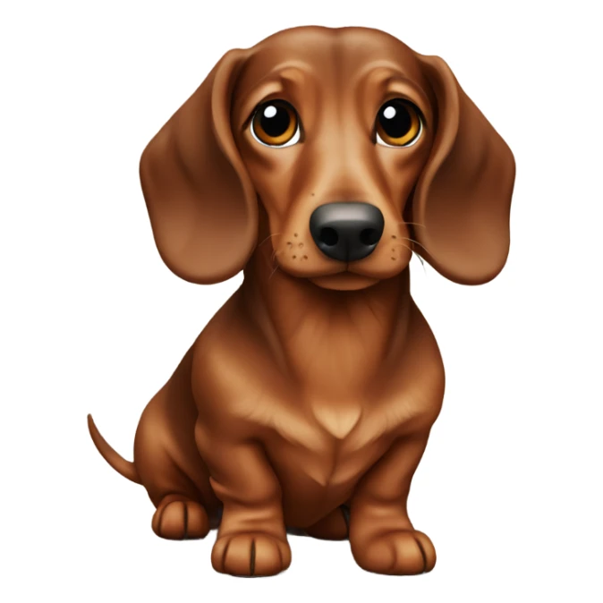 Brown haired dachshund long hair sticker
