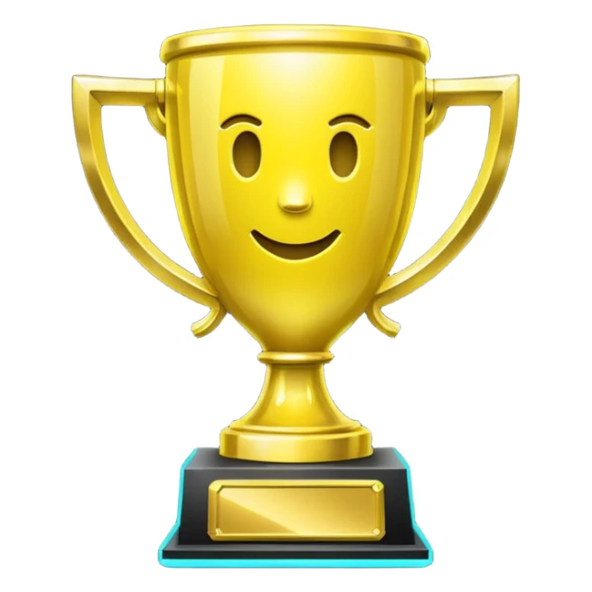  neon yellow icon of a trophy sticker