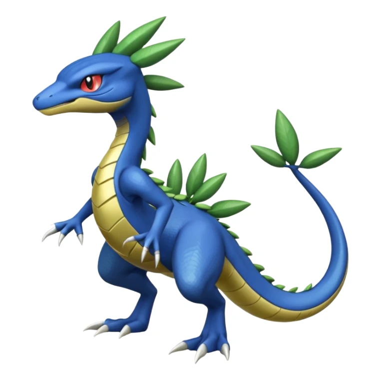 Shiny Aural Inteleon-Sceptile-Greninja-Fakémon-fusion (full body) sticker