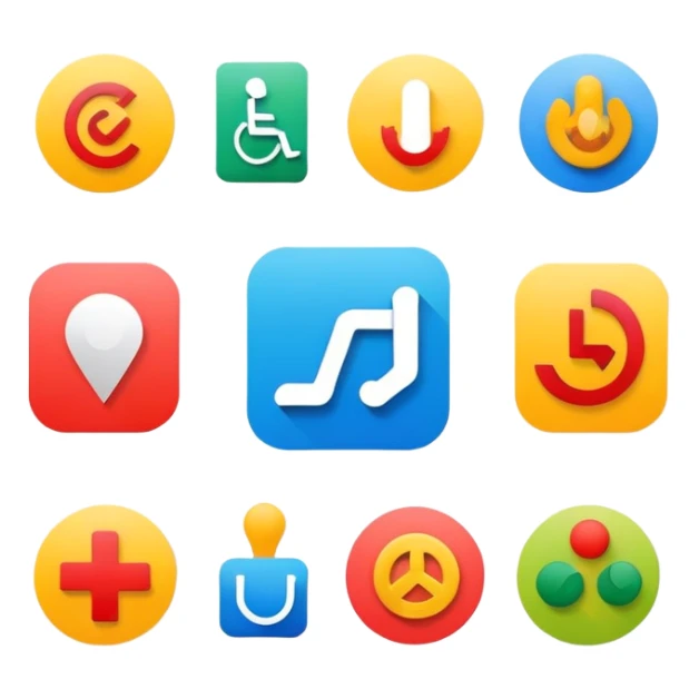 design4all, inclusive design concept with accessibility symbols sticker