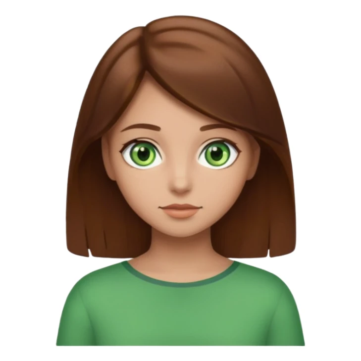 Vull una noia amb els cabells marró per les espatlles i ulls verds sticker