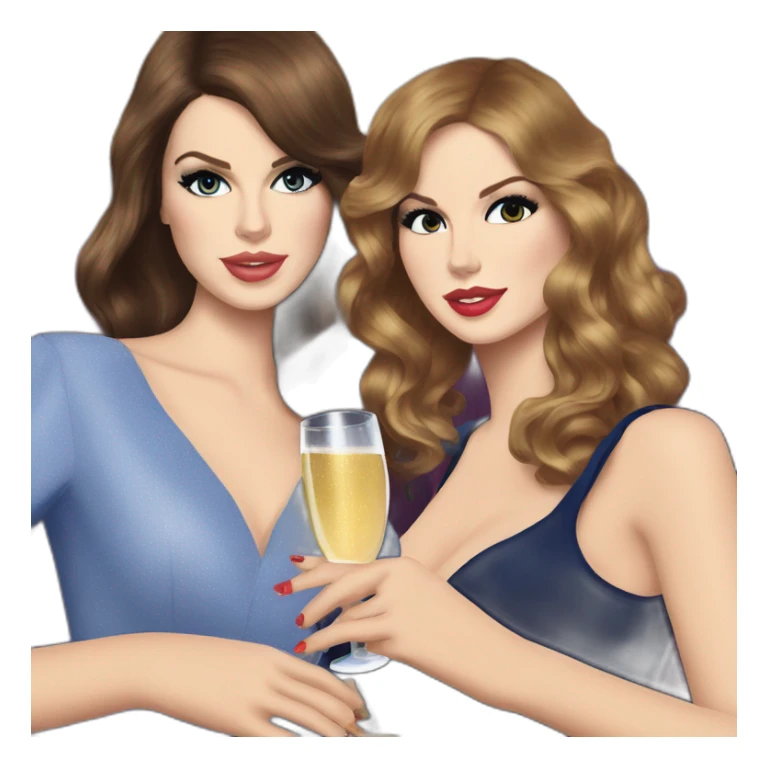 Lana del Rey & Taylor Swift drinking champagne sticker
