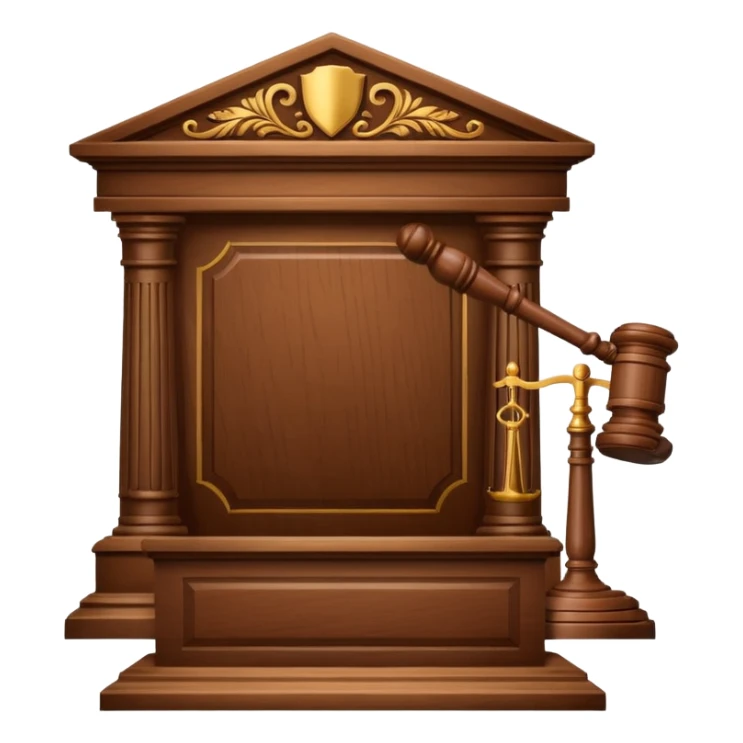 court rostrum with ruler sticker