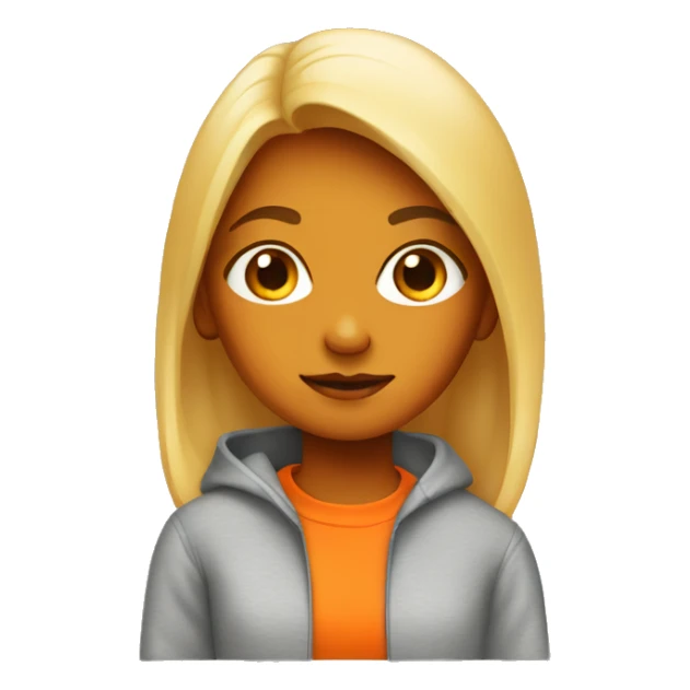 Girl in bright orange sweatshirt sticker