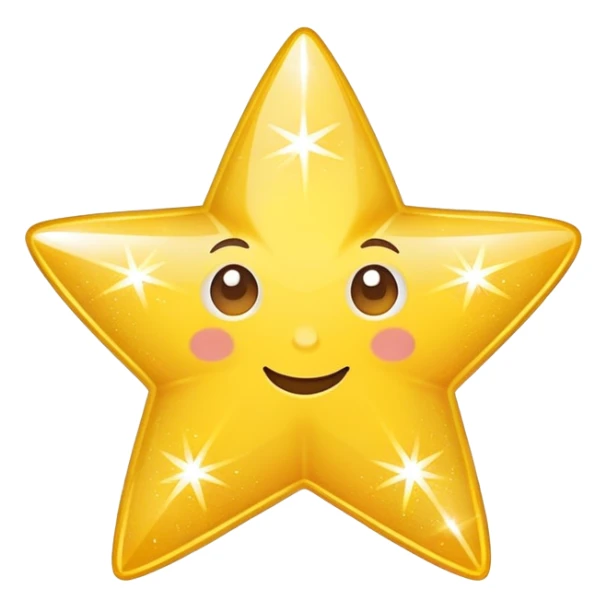 thumbs up with a four-pointed sparkle star with curved edges, friendly and modern sticker