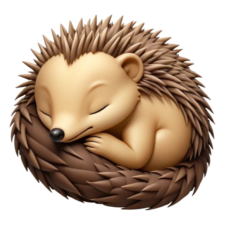 Meme-Worthy Cute Sleeping Echidna Portrait Emoji, Head resting peacefully with a contented smile, showcasing a delightfully compact build and a luxuriously soft spiky fur, eyes shut in a serene, restful nap, Simplified yet hilariously adorable features, highly detailed, glowing with a soft, drowsy light, high shine, relaxed and utterly lovable, stylized with an air of playful laziness, bright and heartwarming, soft glowing outline, capturing the essence of a comically sleepy echidna, so meme‐worthy it feels like it could instantly become the next viral sensation of adorable slumber! sticker