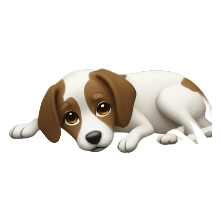 dog and flower in grass with a brunnette girl in bed sticker