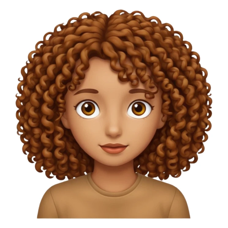 tan skinned,brown curly haired girl  sticker