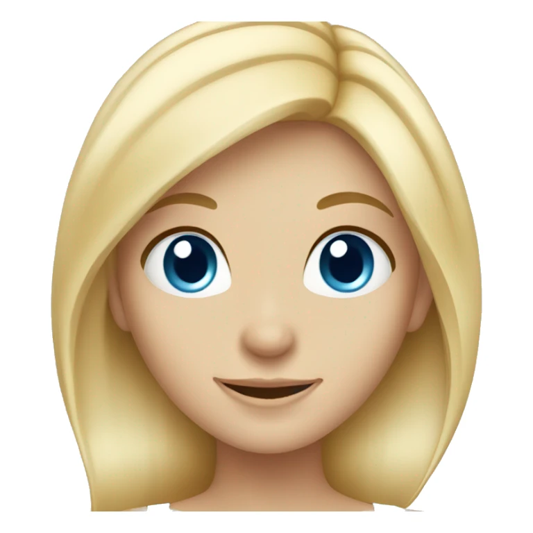 happy blonde haired girl with blue eyes sticker
