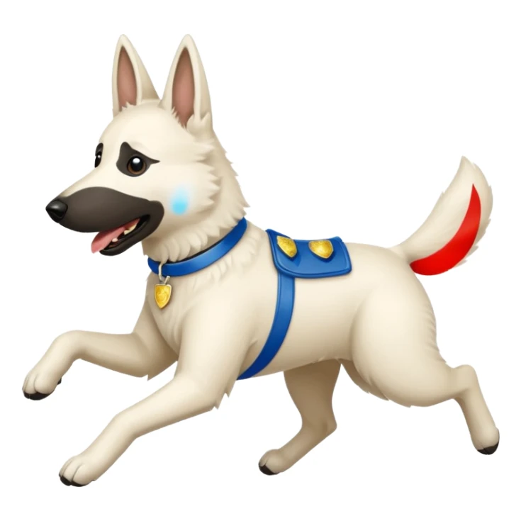 White belgian Shepard Fleeing from police car sticker