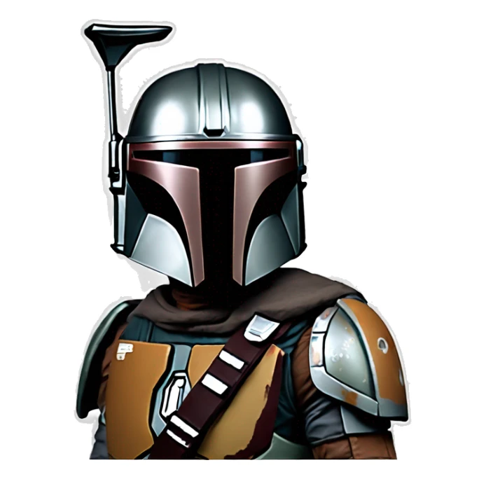 The mandalorian entrain de tirer sticker