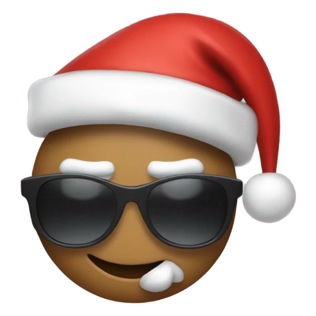 Brutus Buckeye wearing sunglasses and Santa hat sticker