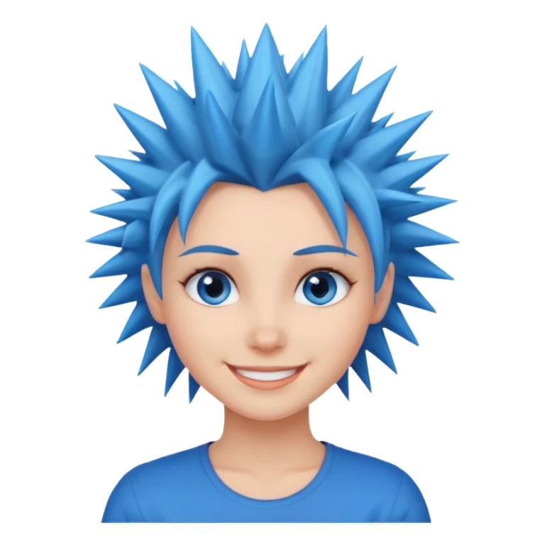 spiky hair blue eyes girl sticker