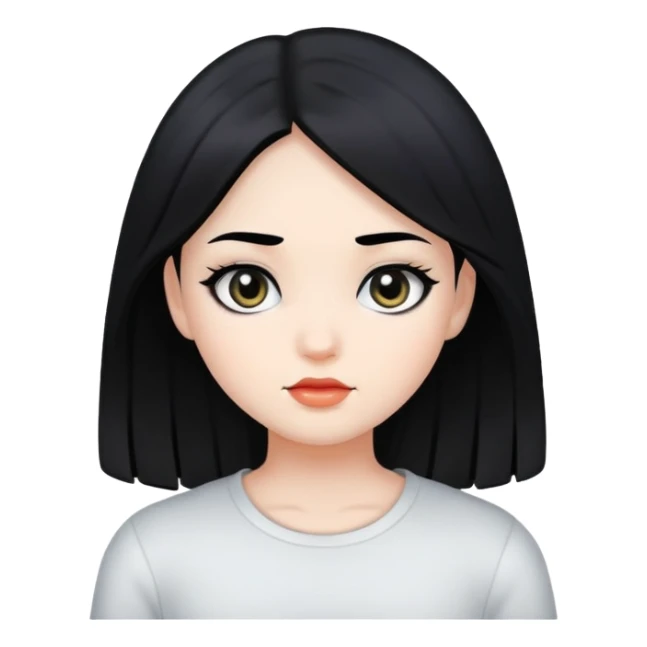 Girl black hair, black eyes and white skin  sticker