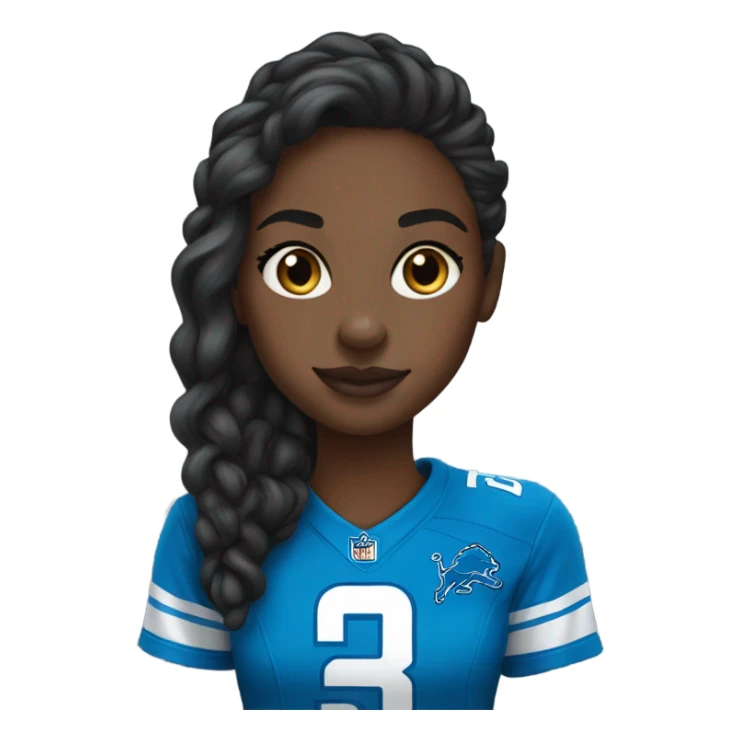 Black girl wearing Detroit Lions clothes sticker