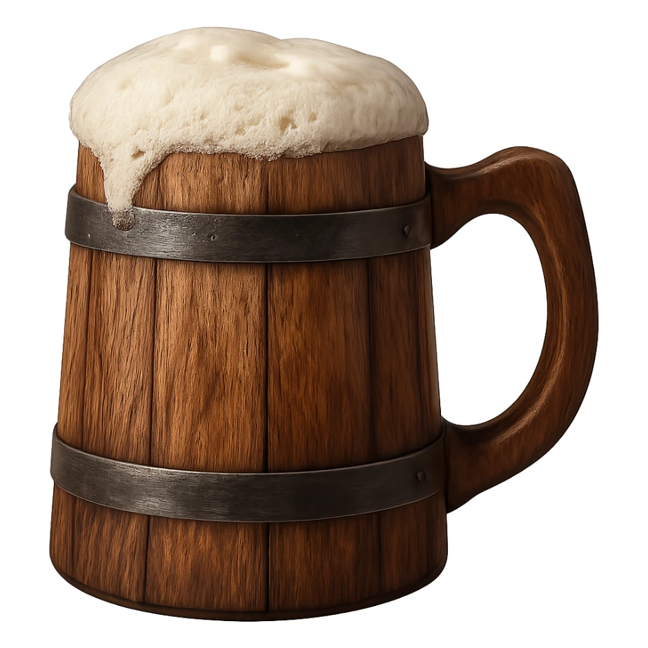 Сгенерируй мне такую кружку пива, только максимально реалиситично на пнг фоне (без фона) sticker