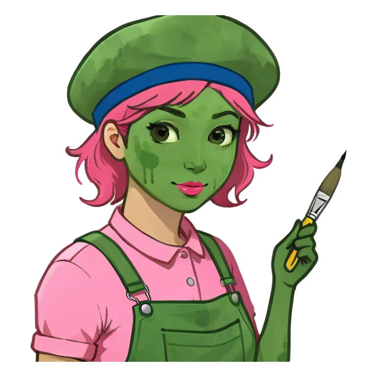 pink girl spam artist sticker