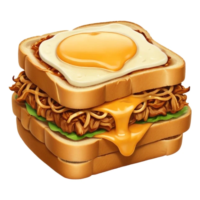 BBQ pulled pork melt on texas toast with crispy onions  sticker