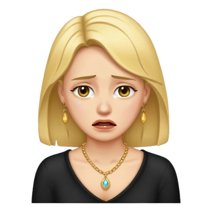 crying woman wearing necklace sticker