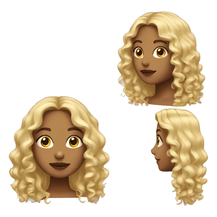 Girl with curly hair that’s blonde and a middle part  sticker