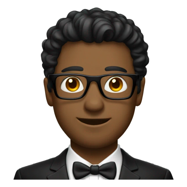 man with slit eye wear black tuxedo  sticker