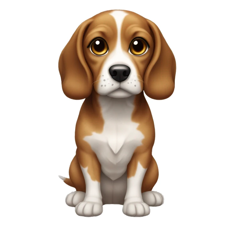 beagle cocker spaniel cross dog with light and dark brown splotches on its body sticker