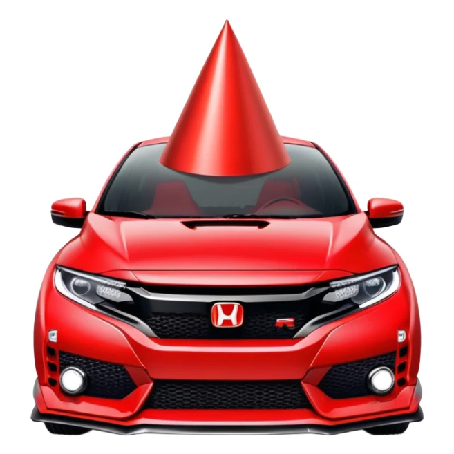 Honda civic type r with birthday hat sticker