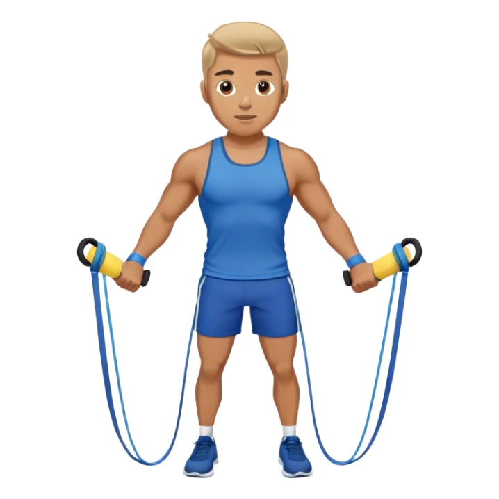 fit man with blue shorts resistance bands exercises sticker