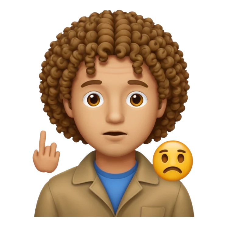 Silence emoji with curly hair man sticker