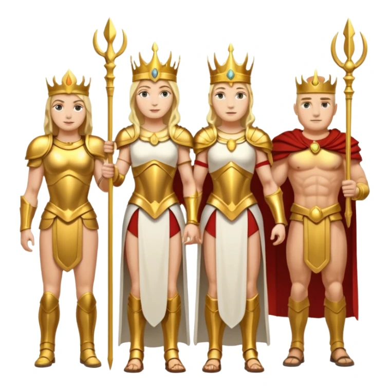 group of white trojans being led by a woman queen sticker