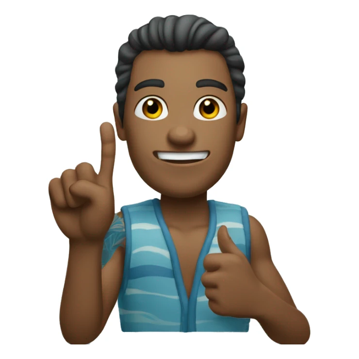 surfer giving the 🤙🏼 shaka (also known as "call me") hand gesture sticker