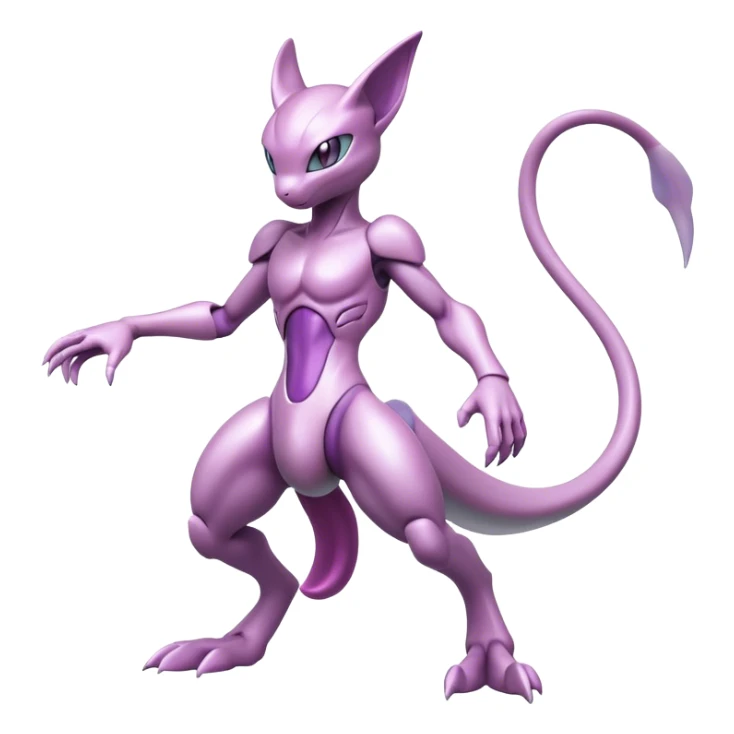  Cool Edgy Shiny Futuristic Ethereal Legendary Mewtwo-Digimon-Genesect-Palkia-hybrid full body sticker